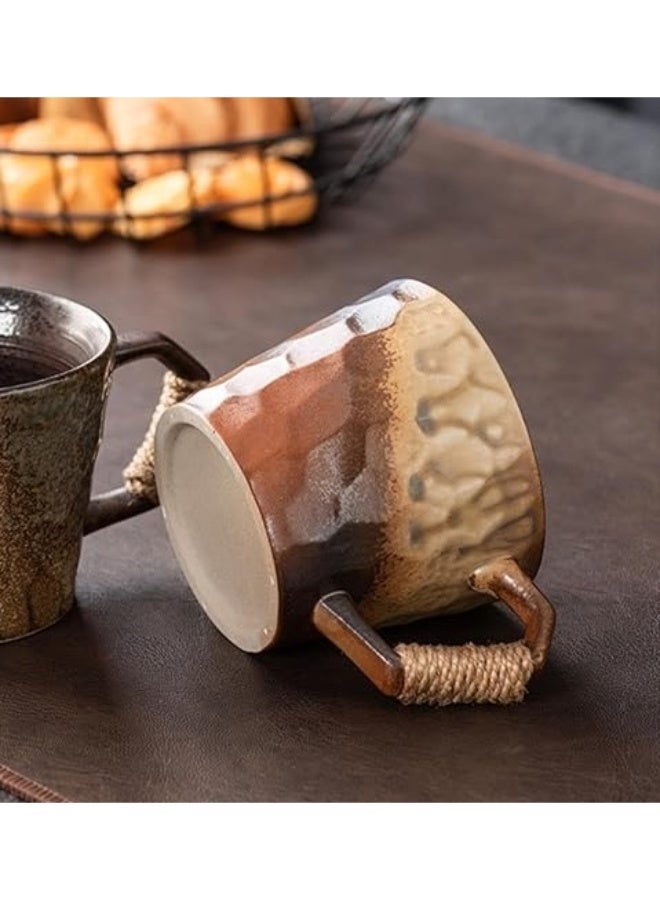 Clink Japanese Retro Mug Simple And Creative Coarse Pottery Coffee Cup Brown - Image 2